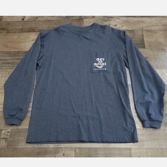 Mens Big Dogs "GET 'ER DONE!" Tomorrow L/S Embroidered Pocket T-Shirt Men’s Med - Picture 1 of 7